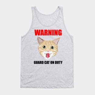 Beware Guard Cat (orange tabby) Tank Top